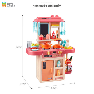 Bộ đồ chơi nhà bếp Toys House nấu nướng, có vòi nước và bảng vẽ, hướng nghiệp cho bé từ 3 tới 8 tuổi