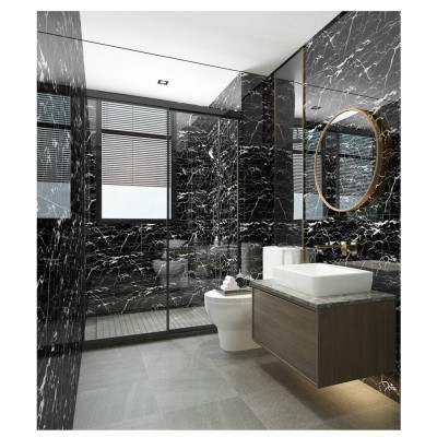 Bộ 15 Tấm Xốp Dán Tường 3D PVC Đá Trắng Sọc 60x30cm Keo Sẵn Dày 2,5mm Cao Cấp, Sang Trọng