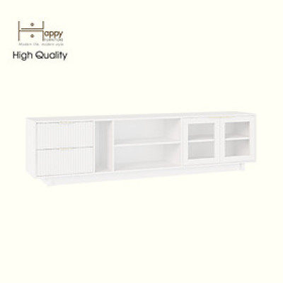 HAPPY FURNITURE , Kệ TV 2 ngăn kéo 2 cửa kính - NAMI, KTV_071 , 220cm x 40cm x 56cm DxRxC