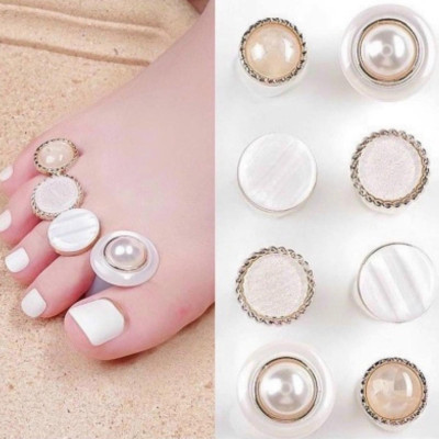Tách Ngón Lẻ Ngọc Trai Hình Tròn, Hình Cô Gái Cao Cấp Túi 8 Chiếc Làm Nail Tiện Lợi Khi Sơn Và Chụp ảNh, Đế Silicon Đàn Hồi Tốt