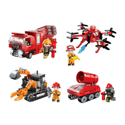 12021 Qman Bộ Xếp Hình Mô Hình Cứu Hỏa Roaring Flame Pioneer - giao lẻ ngẫu nhiên