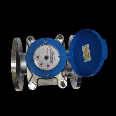 Đồng hồ nước Komax thân inox DN125 nối bích, kèm giấy tem HIỆU CHUẨN đầy đủ, thường lắp tại các nhà máy, khu công nghiệp, xí nghiệp, tòa cao ốc (dùng cho nước sạch, hóa chất, thực phẩm) - HÀNG CHÍNH HÃNG