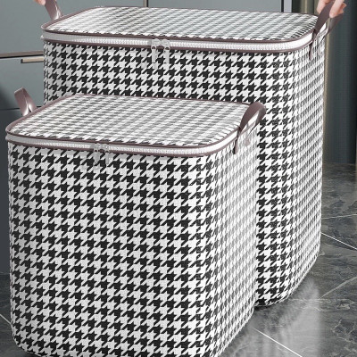 Túi Vải Caro Trắng Đen Đựng Quần Áo – Chống Bụi, Có Quai, Siêu Bền, Dễ Vệ Sinh