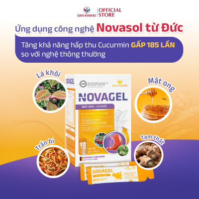 Gói Hỗ Trợ Giảm Đau Dạ Dày Tức Thì, Cải Thiện Tình Trạng Đầy Hơi Ợ Chua, Đau Rát Bao Tử Novagel Hộp 20 gói - Nguyên Liệu Nhập Khẩu Châu Âu
