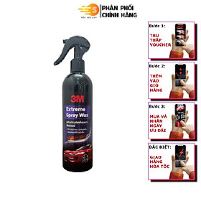 Chai xịt bảo dưỡng và tăng độ bóng sơn ô tô cao cấp 3M Extreme Spray Wax 39034E 400ml (Hàng Thái)