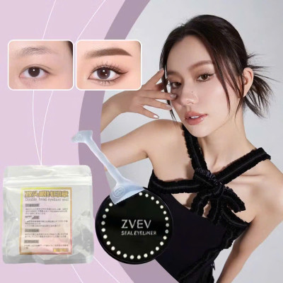 Cây silicon Khuôn in eyeliner 2 ĐẦU Khuôn kẻ mắt sử dụng mực in sắc nét chống nước lâu trôi nét đều dành cho người mới tập trang điểm