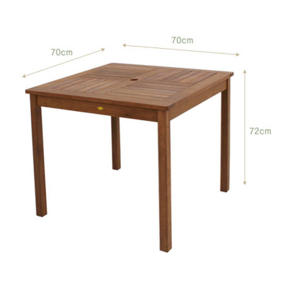 Bàn Vuông Maluku IBIE NT3013 (70 x 70 x 72 cm) - Nâu