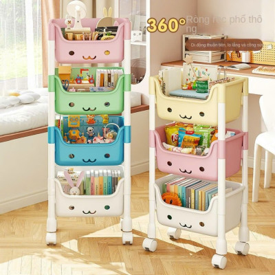 Kệ Gấu Đựng Đồ Đa Năng 4 Tầng Cho Bé - Kệ Đựng Đồ Chơi Có Bánh Xe Tiện Lợi - HÀNG CHÍNH HÃNG MINIIN