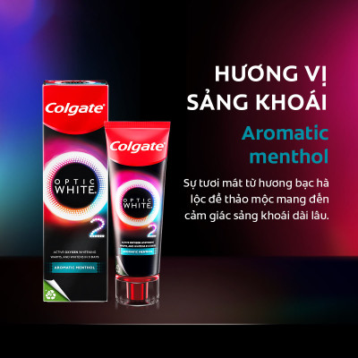 Kem Đánh Răng Colgate Optic White O2 Aromatic Menthol 85g