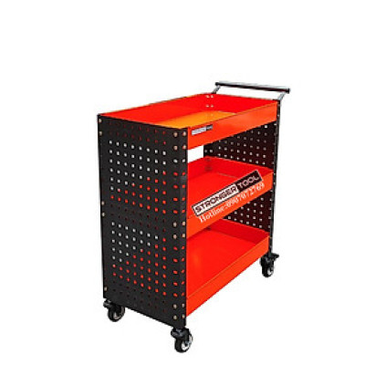 XE ĐẨY DỤNG CỤ 3 NGĂN 2 TẤM HÔNG DÙNG CHO GARARE TIỆM SỬA XE