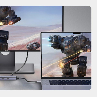 Ugreen UG15598CM512TK USB type C sang 1 x HDMI 4K30Hz + 3 x USB 3.0 + 1 x RJ45 1Gbps + 1 x USB-C PD100W Bộ chuyển 6in1 - HÀNG CHÍNH HÃNG