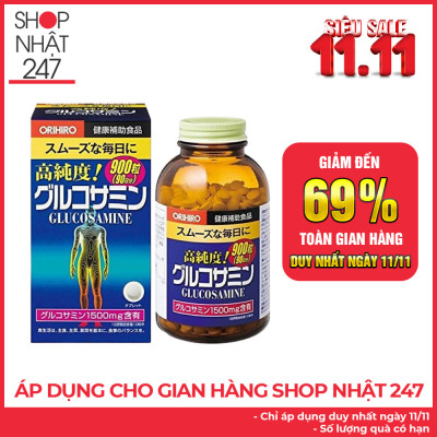 Thực phẩm chức năng viên uống bổ khớp, hỗ trợ trị đau nhức xương khớp Glucosamine Orihiro 1500mg Nhật bản