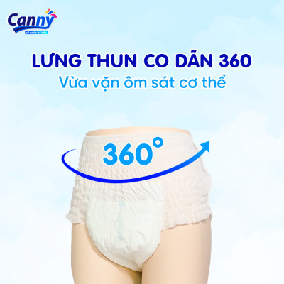 Tã/Bỉm Quần Người Lớn, Người Già Canny Siêu Mềm Mại, Siêu Thấm, Kháng Khuẩn XL7 (7 miếng)