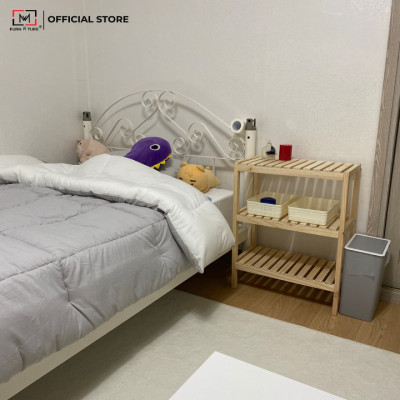 KỆ ĐỰNG GIÀY GỖ 3 TẦNG HÀN QUỐC MÀU GỖ TỰ NHIÊN - BENCH 3F NATURAL SIZE 500