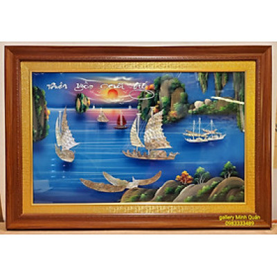 Tranh sơn mài khảm ốc -Thuận Buồm Xuôi Gió