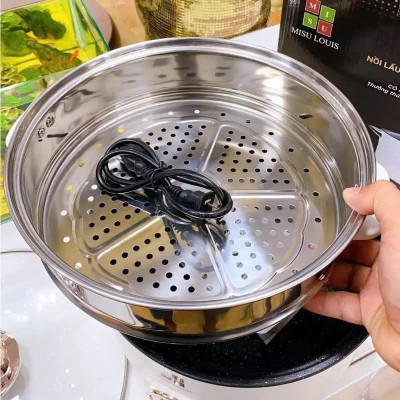 Nồi Lẩu 2 Ngăn và lẩu kèm hấp, nồi bí ngô Misu Loui Nấu Lẩu Chua Cay Tiện Lợi