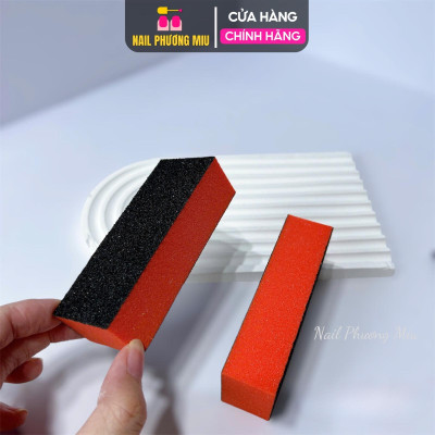 Phao Dũa Móng Tay Mịn Vuông 92mm Độ Mịn 100/180, Phao To Đỏ Hồng Dày Dũa Nhám Móng Chân 2 Mặt Ráp Mịn Làm Nail Phương Miu Nữ