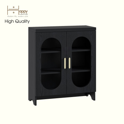 HAPPY FURNITURE , Tủ lưu trữ 2 cửa kính - CHEVY, TLT_047 , 70cm x 30cm x 82cm DxRxC