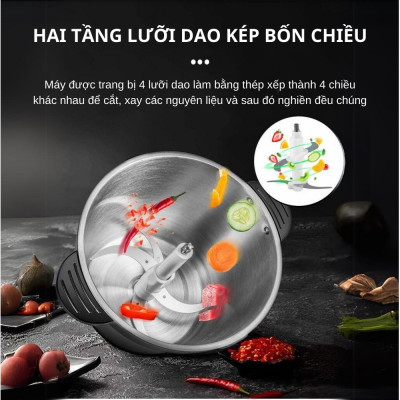 Máy xay thịt, máy xay tói ớt đa năng công suất mạnh mẽ 800W SOKANY SK-7028, dung tích 4L, cối INOX 304 - HÀNG CHÍNH HÃNG