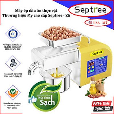 Máy ép dầu ăn thực vật, dùng trong gia đình. Thương hiệu Mỹ cao cấp Septree - Z6 - HÀNG CHÍNH HÃNG 