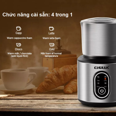 Máy tạo bọt sữa chuyên nghiệp dùng cho quán 4 trong 1 thương hiệu Chulux QF-MF221118 - HÀNG NHẬP KHẨU