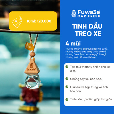 Tinh dầu treo xe ô tô Fuwa3e 10ml hương 4 mùa Fuwa3e