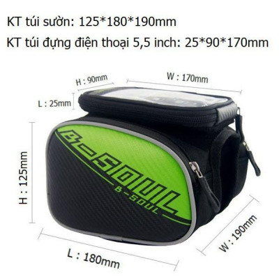 Túi treo sườn xe đạp chống nước cho điện thoại (đỏ)