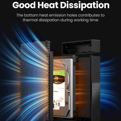 Ugreen UG30729CM472TK 3.5inch 16Tb 1M Hộp đựng ổ cứng SATA hổ trợ 16Tb kèm cáp USB-A sang USB-C hổ trợ nguồn 12v-2A - HÀNG CHÍNH HÃNG