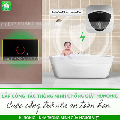 Công Tắc Chống Giật Bình Nóng Lạnh Thông Minh Luxury - CTCG-LUXCN