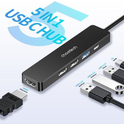 Hub chuyển đổi 5 in1 Choetech HUB-M80 - Hàng chính hãng
