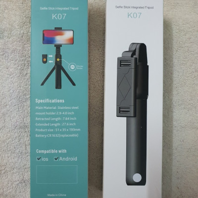 Gậy Tự Sướng Bluetooth K07 có chân đỡ - Gía Đỡ Điện Thoại Selfie - Gậy Chụp Hình Bluetooth - Hàng chính hãng