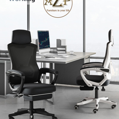Ghế Trưởng Phòng Ergonomic AZP-9908-TRẮNG Hỗ Trợ Cột Sống Lưng, Có Ngả Lưng