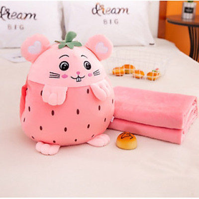 Bộ gối mền văn phòng hình thú hoa quả 3in 1 ( gối, mền, ủ tay) 