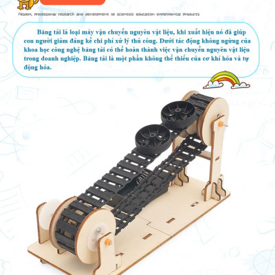 Bộ Đồ Chơi Khoa Học Tự Làm Băng Chuyền Vật Liệu, Bộ Đồ Chơi Lắp Ghép STEM Băng Tải Vật Liệu, Bộ Đồ Chơi Gỗ Cao Cấp Khoa Học Tự Làm DIY Wood Steam-Chính Hãng BABYBOSS.