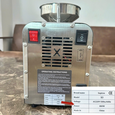 [ Hàng chính hãng] Máy ép dầu ăn thực vật dùng trong gia đình. Thương hiệu Mỹ cao cấp Septree - X3