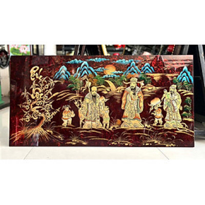 Tranh Sơn Mài - PHÚC LỘC THỌ | Đắp Nổi Thủ Công | Size 60x120 cm | Biểu Tượng Phúc Đức – Tài Lộc – Trường Thọ