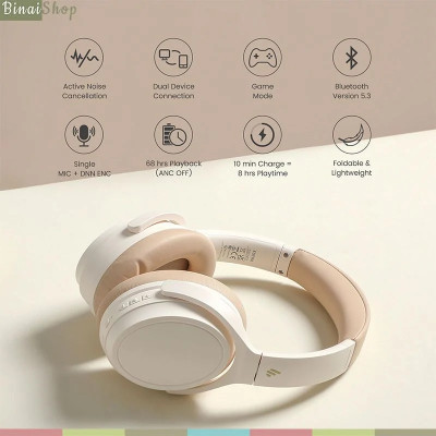 Edifier WH700NB - Tai Nghe Over-Ear Bluetooth V5.3, ANC, Wireless, Màng Loa 40mm , Kết Nối Thiết Bị Kép, Sử Dụng 68 Giờ - Hàng chính hãng
