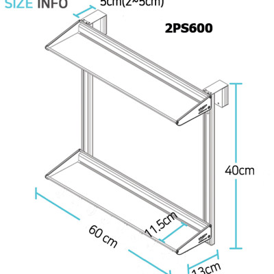 Kệ để đồ thông minh 2 tầng trên vách ngăn Wellex 2PS600