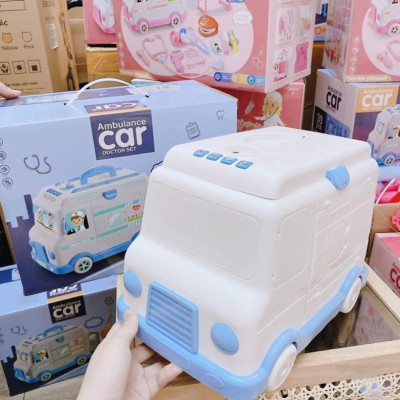 Nubie Đồ Chơi Bác Sĩ 30pcs Xe Cứu Thương Có Đèn, Nhạc Cho Bé Nhập Vai Mô Phỏng Thiết Bị Y Tế, Khám Bệnh