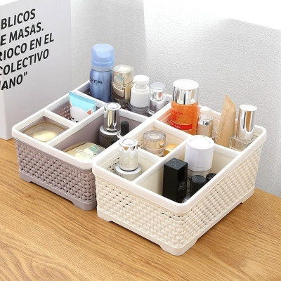 Khay Nhựa Tiện Ích 4 ngăn, 5 ngăn , lục giác để bàn, cắm bút, đựng đồ đa năng - giao mầu ngẫu nhiên