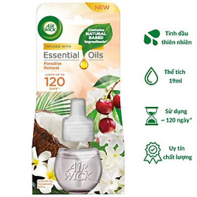 [26 mùi hương] Chai tinh dầu cắm điện Airwick thay thế (Refill) 19ml, điện 220V dùng thay thế trong bộ tinh dầu cắm điện