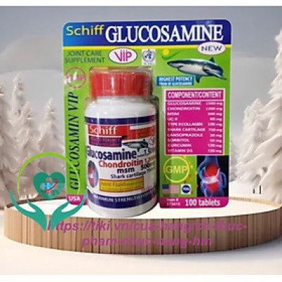 Viên uống Glucosamine 1500mg - hộp 100 viên - Giúp xương chắc khớp khỏe, ngăn ngừa thoái hóa khớp, tái tạo mô sụn