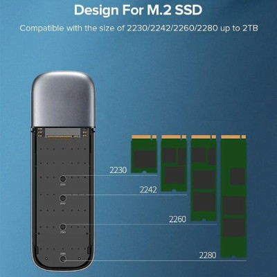 Ugreen UG60530CM238TK 5Gbps USB 3.0 M.2 NGFF SATA SSD hộp box đựng ssd màu bạc - HÀNG CHÍNH HÃNG