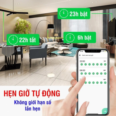 Công Tắc Wifi Hunonic Datic Basic 1 Kênh Bật Tắt Từ Xa Trên Điện Thoại, Ra Lệnh Giọng Nói Tiếng Việt