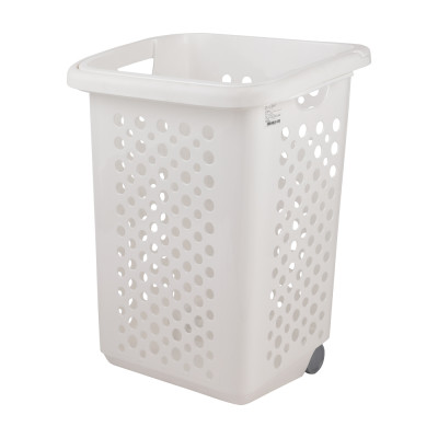 Giỏ Đựng Đồ Đa Năng Có Bánh Xe Màu Trắng 50X37X64 Cm | Index Living Mall | Nội Thất Thái Lan