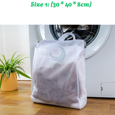 Túi giặt lưới chống biến dạng đồ 3 size– Dạng hộp có quai xách Túi lưới giặt đồ 3D cao cấp  Túi giặt vải lưới chống xù – Giữ phom quần áo Túi giặt bảo vệ đồ thời trang – Có tay cầm tiện lợi