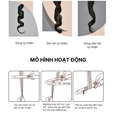 Máy uốn tóc xoăn lọn cao cấp SOKANY SK-JFB-793, uốn xoăn, uốn cụp, tạo kiểu tóc gợn sóng bồng bềnh - HÀNG CHÍNH HÃNG