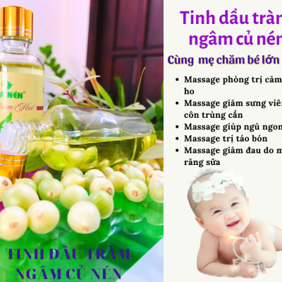 Tinh dầu Tràm ngâm củ nén 50ml - Hoa Nén - Chuẩn VietGAP - Chăm sóc sức khoẻ mẹ và bé