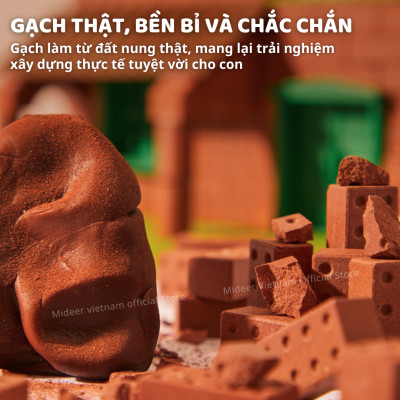 Đồ chơi lắp ráp xây nhà gạch mini mô phỏng Mideer My First Building, đồ chơi nhập vai kĩ sư xây dựng