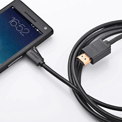 Ugreen UG30103HD127TK 2M màu Đen Cáp chuyển đổi Micro HDMI sang HDMI thuần đồng - HÀNG CHÍNH HÃNG